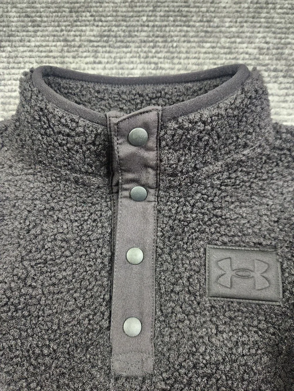 Under Armour Kids Sherpa Quarter-Snap Pullover Sz:6 NWOT Black Teddy Pockets